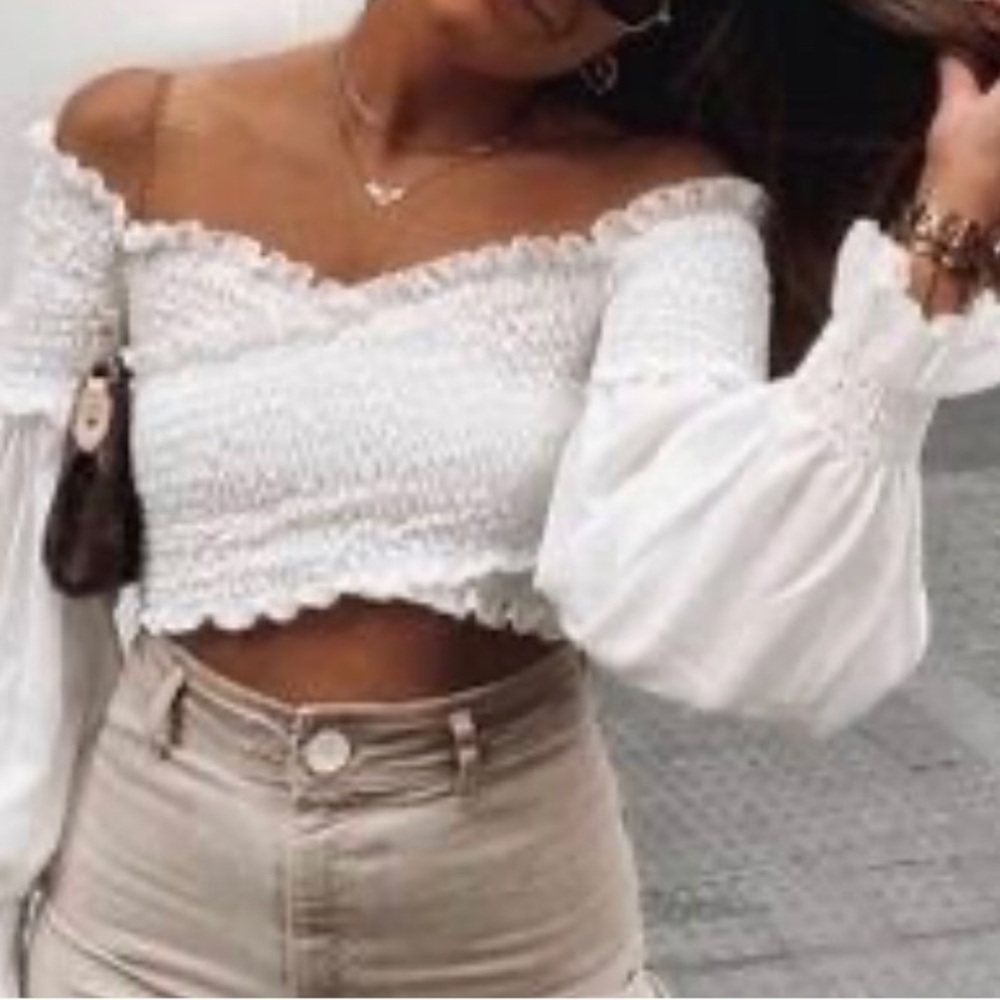 NWOT Zara ballon lng slv off shoulder